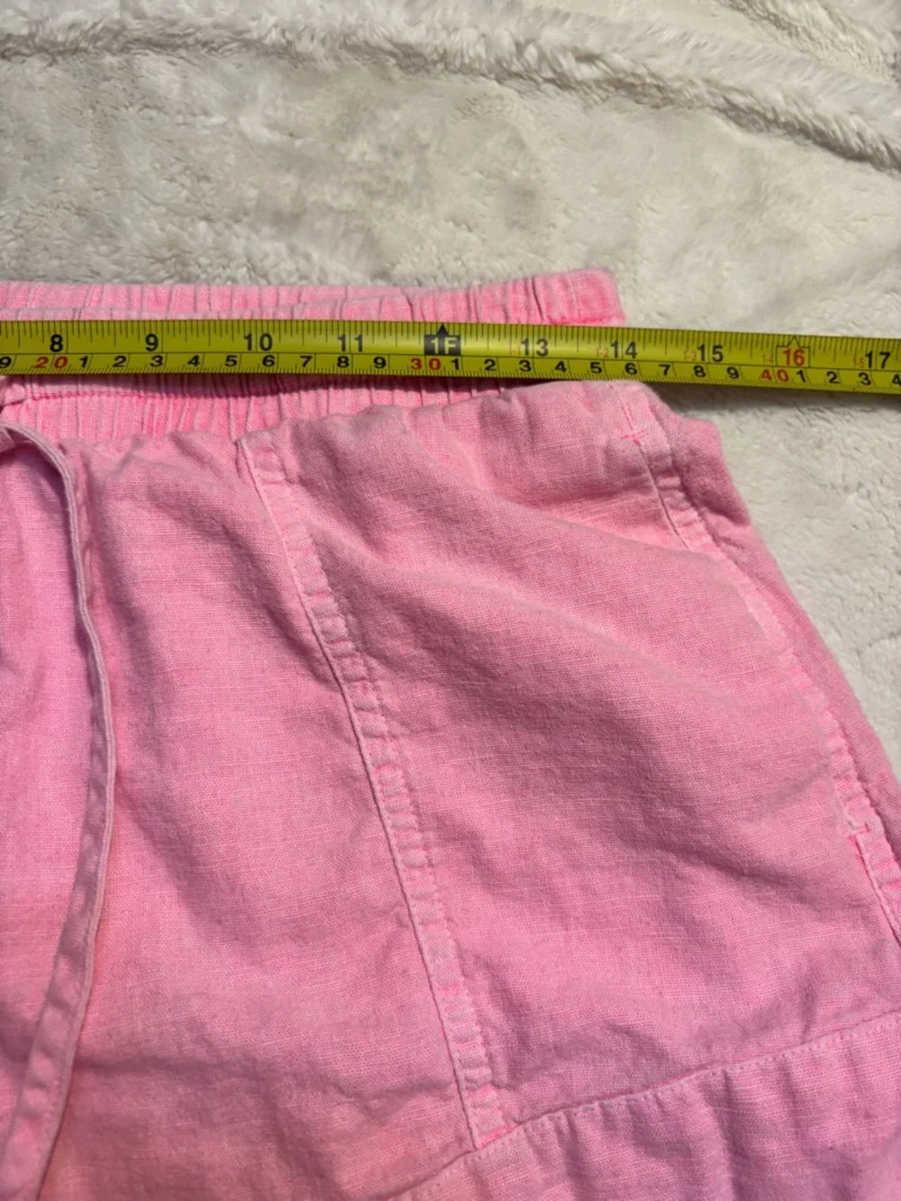 Universal Thread Shorts XS Pink Linen Rayon Elastic Waist Drawstring Casual